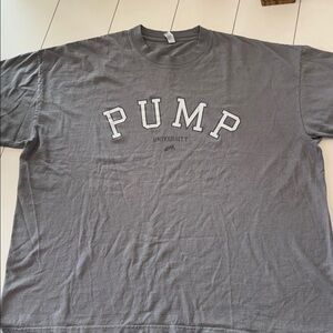 Los Angeles Apparel Gray 'PUMP University' Short Sleeve Gym Shirt
